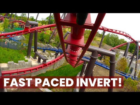 Na Fianna Force Front Row POV New for 2024 Amazing Inverted Coaster at Emerald Park in Ireland