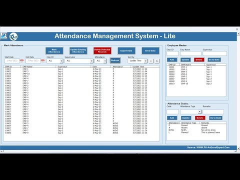 Attendance Management System - Lite in Excel VBA