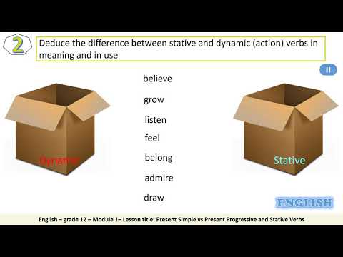 Grade 12 Technology   English   Grammar   Present Simple vs Present Progressive Stative Verbs