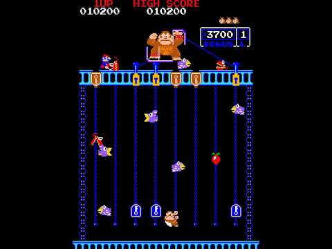 Donkey Kong Junior (Arcade, 1982) – 3 Loops High Score Survival Session (Single Player) 🐵⛓️🔒