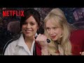 Jenna Ortega and Gwendoline Christie Compete in Wednesday Trivia