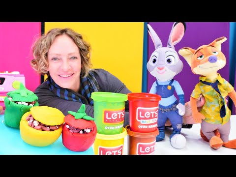 Play Doh Spaß für Kinder. Wir machen gefülltes Gemüse. Knete Video