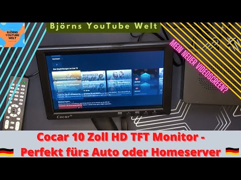 Cocar 10 Zoll HD Monitor TFT HDMI Überwachungsbildschirm Kamerabildschirm Homeserver Homebridge Auto