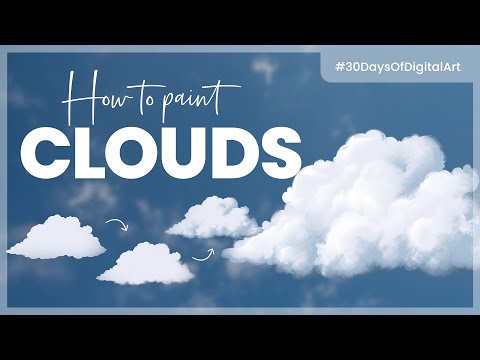 How To Paint Clouds (the easy way!) • 30 Days Of Digital Art 2022