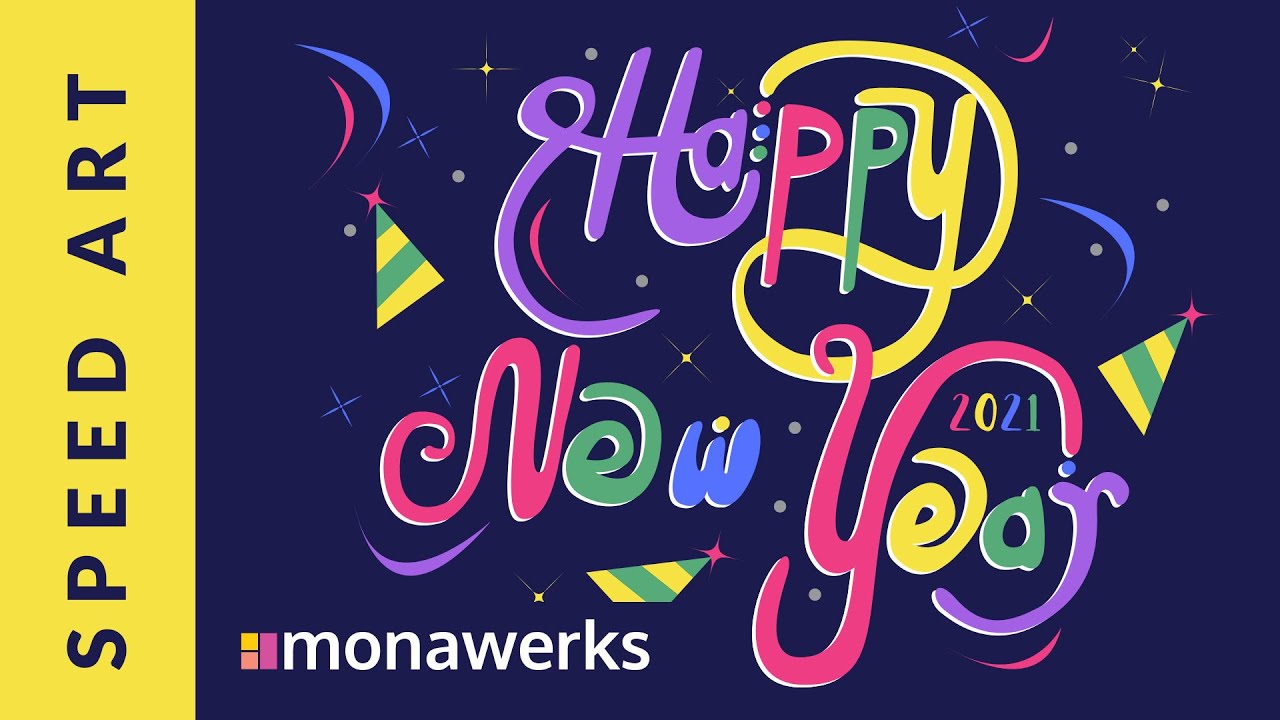 2021 Happy New Year / From Sketch to Vector in Illustrator (Pen Tool)  / Illustrator Speed Art