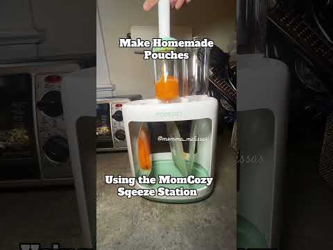 Homemade baby pouches made easy with the MomCozy squeeze station. Perfect for busy moms @Momcozy