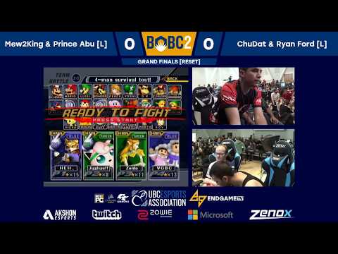 BOBC2 | Mew2King & Prince Abu (Green) vs. ChuDat & Ryan Ford (Blue) | SSBM Grand Finals (Set 2)