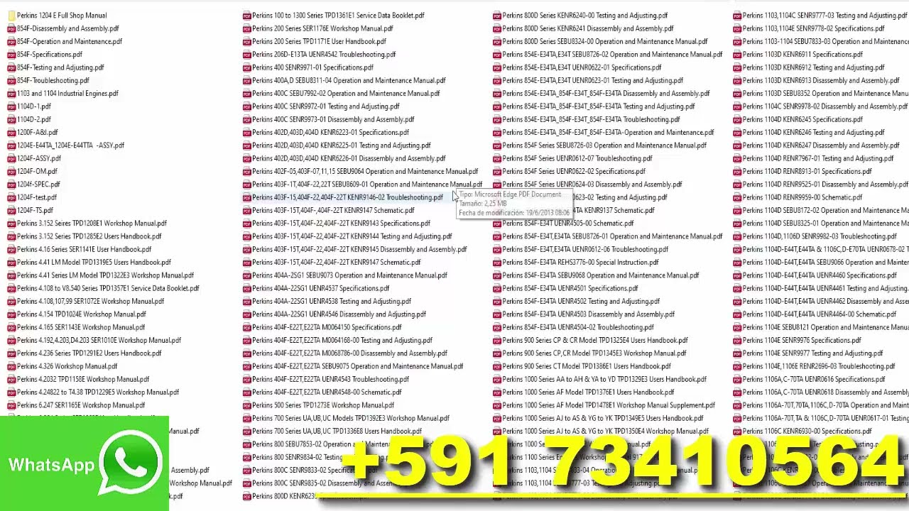 Perkins PDF Spare Parts Catalog Electronic Manual Shop Service Diagram