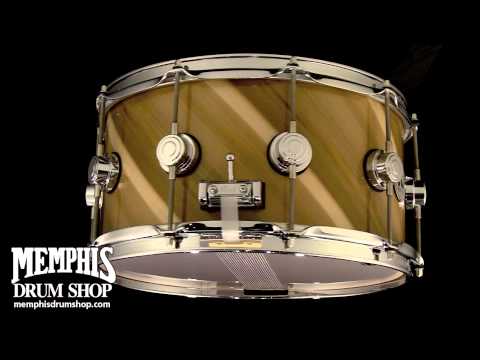 DW 14 x 7 Collector's Series Exotic Twisted Rainbow/Maple Mahogany Snare Drum w/ MAG Throw off - 360