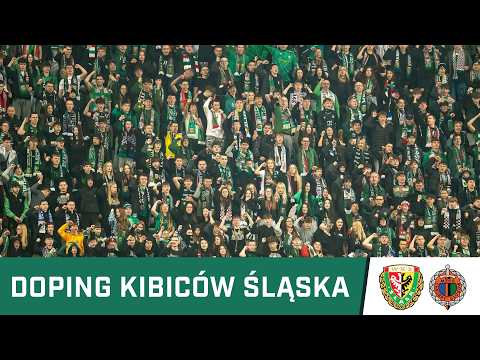 KIBICE: Doping kibiców Śląska Wrocław w meczu z Chrobrym Głogów