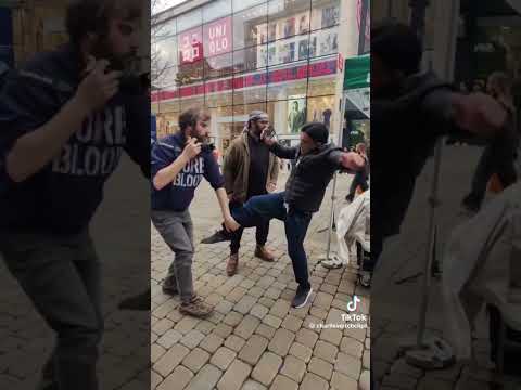 charlie veitch kicks racist #palestine #charlieveitch #protest