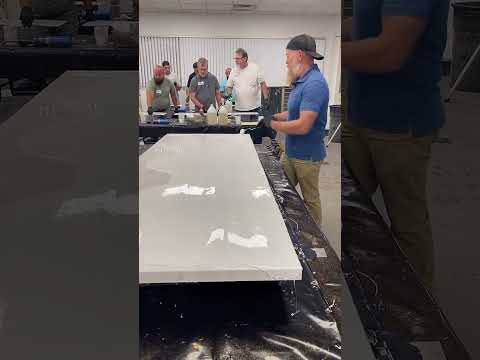 Part of a video titled Countertop Epoxy Tip: Use a Foam Roller! - YouTube
