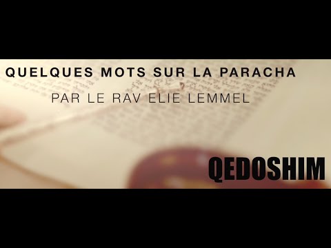 A l'origine de la vie ! Rav Elie Lemmel - Paracha Kedochim
