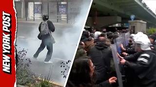 Violent May Day Brawls Break Out Worldwide as Protests Hit NYC