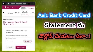 How To Download Axis Bank Credit Card Statement ||
