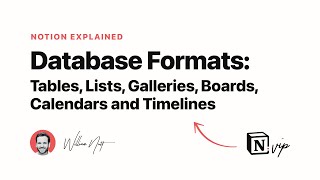  - Notion Database Formats: Tables, Lists, Galleries, Boards, Calendars and Timelines