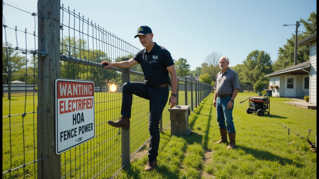 “HOA Patrol Officer Climbed Our Fence — So Grandpa Electrified It”
