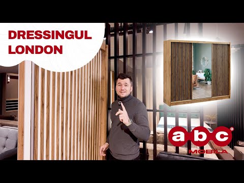 Dulap London L 250 Uși Glisante cu Riflaj si Oglindă 1