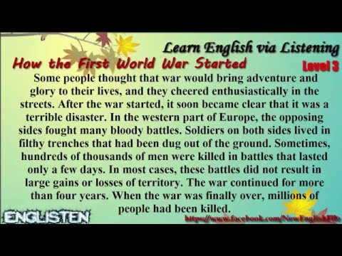 Learn English via Listening Level 3 Unit 53 How the First World War Started