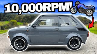 He Put a 10,000RPM BMW Bike Engine into a Fiat 126!