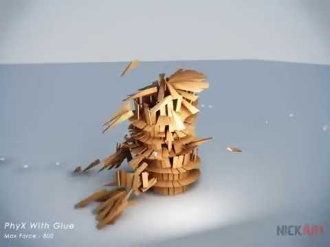 The Demolition - Building collapse PhysX tests KEVA Planks