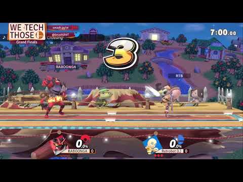 We Tech Those #52 BABOONGA (Incineroar) vs Retrobot (Mii Brawler) Grand Finals (1/2)