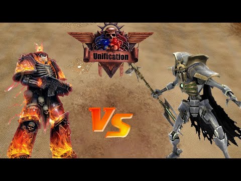 Dawn of War - Unification mod 1v1 Legion of the Damned vs Necrons (Insane Ai with Advenced Tactics)