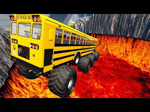 #beamngdrive - School Bus Crashes & Jumps 180