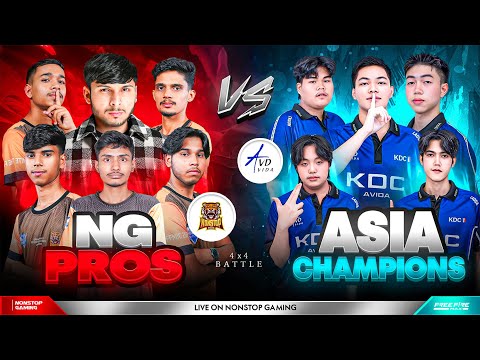 NG PROS 🇮🇳 vs AVIDA 🇹🇭 DRS 🇳🇵 🥶 || TEAM INDIA vs ASIA CHAMPIONS 🔥🧡 4x4 BATTLE  #nonstopgaming