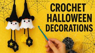 How to Crochet a Little Ghost in Hat 👻 | Halloween Crochet Tutorial 🎃 Cute Amigurumi Decoration