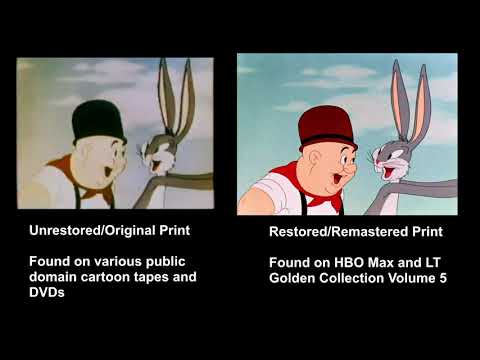 The Wacky Wabbit (1942) - restored and unrestored print comparison