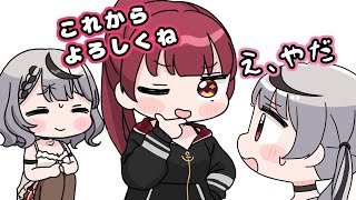 【手描き】沙花叉の妹を口説こうとするマリン船長【宝鐘マリン/沙花叉クロエ/ホロライブ切り抜き】【切り抜き漫画】