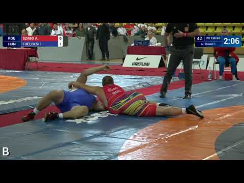 Round 1 FS - 130 kg: A. SZABO (ROU) v. I. FOELDESI (HUN)