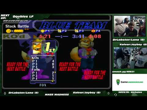 Mass Madness 21 SSBM - Lana Del Krey/DrLobster (Red) vs. Kalvar/Joyboy (Blue) - Melee Doubles LF