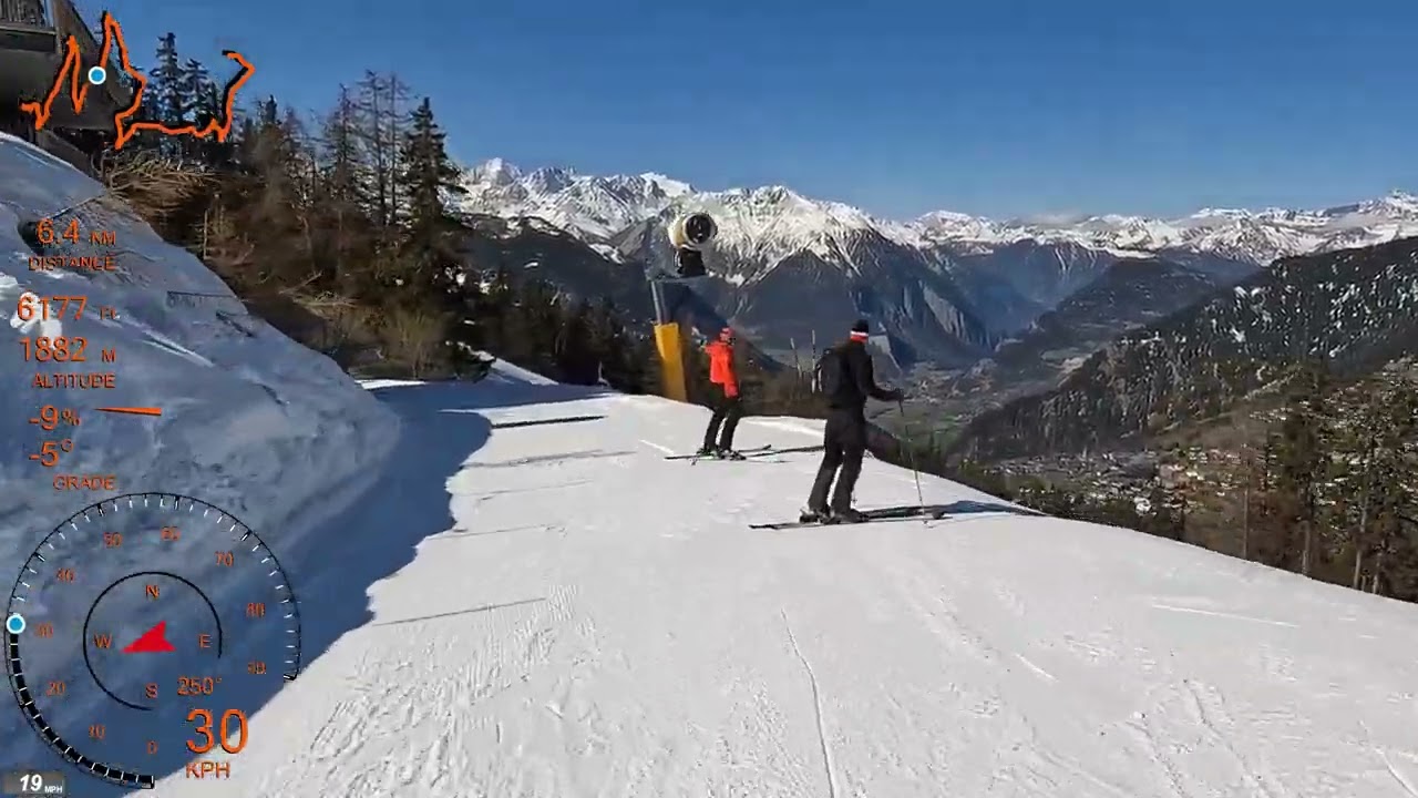 Skiing Verbier Easier Top to Bottom Attelas to Médran 4K