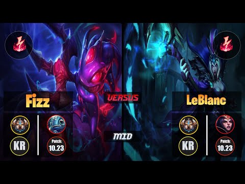 Challenger FIZZ [Electrocute] (Mid) VS  LEBLANC - Challenger KR Patch 10.23