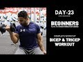 Beginners BEST Bicep/Tricep Workout! Day-23 (Hindi / Punjabi)