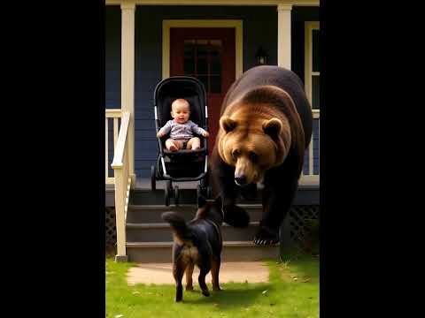 Dog and bear and cuty baby #funny#shorts #shortvideo #short #reels #ai