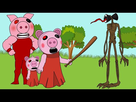 Piggy Family vs Siren Head - Roblox Piggy Animation - GV Studio