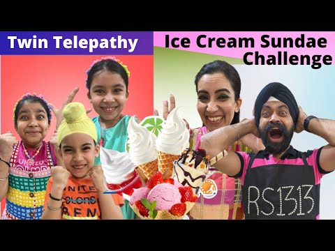 Twin Telepathy Ice Cream Sundae Challenge | RS 1313 FOODIE | Ramneek SIngh 1313 | RS 1313 VLOGS