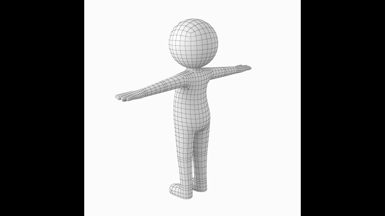 T 形成人风格火柴人 3D 模型