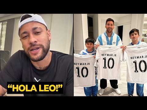 Neymar gift Messi and his sons new Santos jerseys with messages