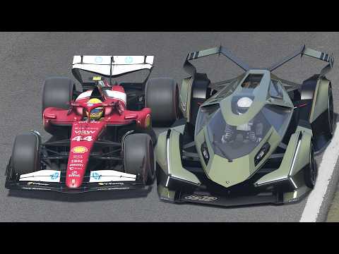Thumbnail for Ferrari F1 2025 vs Lamborghini Lambo V12 Vision Gran Turismo at Monza by Lamborghini Lambo V12 Vision Gran Turismo