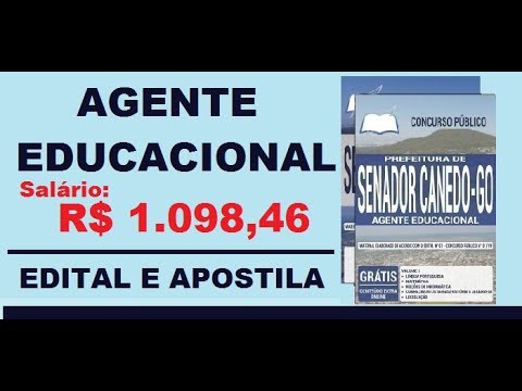 Edital Apostila Concurso Prefeitura Senador Canedo GO 2020 Agente Educacional