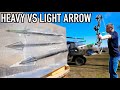 HEAVY VS LIGHT ARROW PENETRATION TEST BALLISTIC GEL