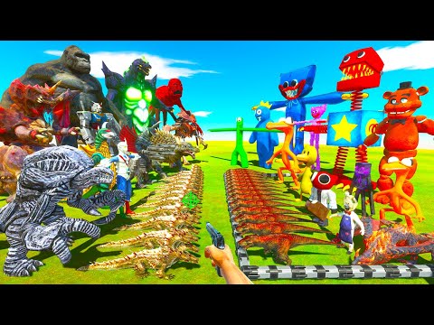 Rainbow Friends & Creepy Monsters VS Kaiju Monsters & Fantasy - Animal Revolt Battle Simulator
