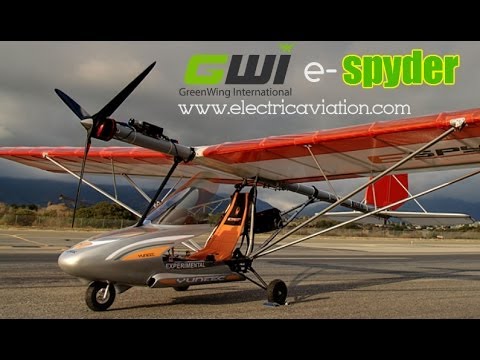 Eric Lindbergh flies the e Spyder electric aircraft from Greenwing.