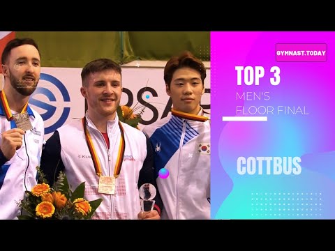 Top 3 in Men's Floor Final - 2024 Cottbus Gymnastics Apparatus World Cup