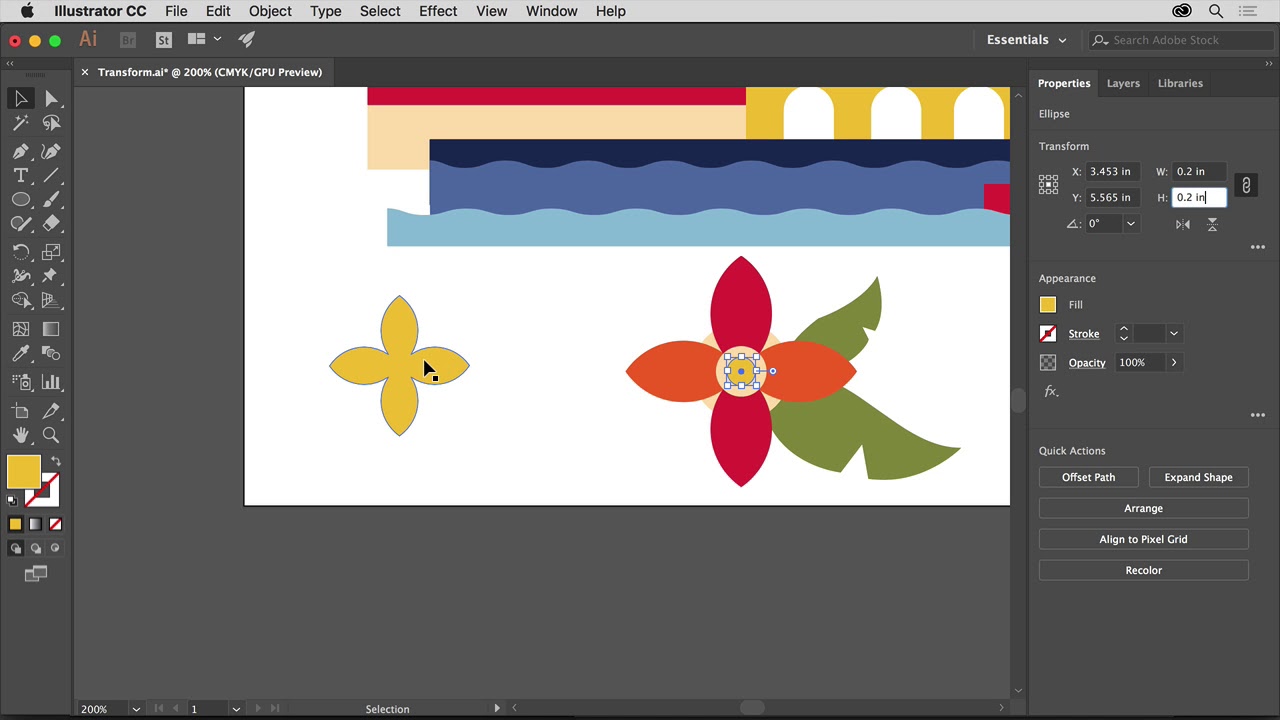 09. Transform and edit artwork -  Transform artwork || Adobe Illustrator CC tutorials