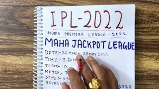 ipl 2022 advance Match Prediction | Indian Premier league 2022 | Ipl2022 Jackpot Predictions